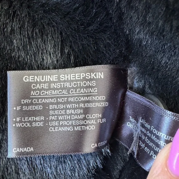 HSO Collection Black dyed Shearling Lamb Fur Jacket Size 6 - Picture 11 of 17